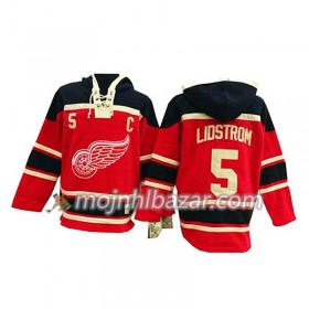 Dresovi Detroit Red Wings Nicklas Lidstrom 5 Crvena Hoodie Sawyer - Muške